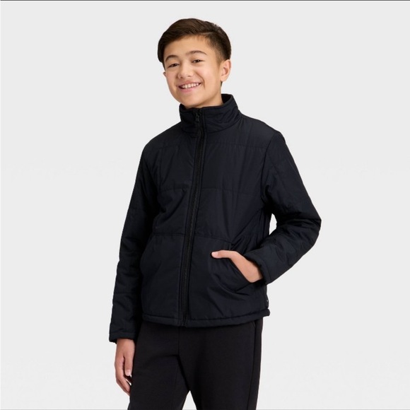 all in motion Boys' Gray Hooded 3-in-1 Winter Jacket - Picture 3 of 4
